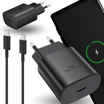 Szybka Ładowarka 25W Sieciowa USB TYPE-C + Kabel TYPE C 100 cm Uniwersalna